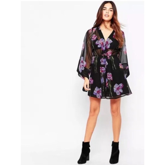 ASOS Dresses & Skirts - 🌸ASOS Black Foral Dress🌸